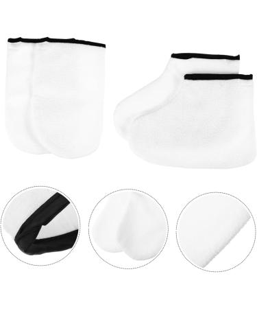 minkissy 2 Pairs Leather Horn Boots Kit Hand Mitts for Paraffin Nail Paraffin Wax Hand Bath Light Soap Peel Gel Manicure Gloves Thickened Foot Covers White Lotion Keep Warm Polyester Lining 16x25cm White - Buy Online on GoSupps.com