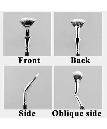 Angled Fan Shaped Eyelash Brush Eyelash Comb Separator Eyelash Comb Brush Mascara Fan Brush for Lashes Portable Folding Cosmetic Brushes Eyelash Separator Bent Applicators (2pcs Eyeliner Brush) - Buy Online on GoSupps.com