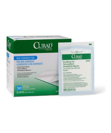 Medline Curad Sterile Non-Adherent Pad 3x8 - Pack of 50 | Medical Grade Wound Dressing - Buy Online on GoSupps.com