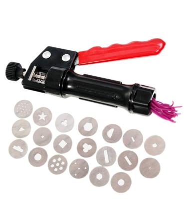 Sugar Paste Extruder  Clay Extruder with 20 Pcs Stainless Steel Different Nozzles  Ceramic Clay Mud Sugar Paste Extruder for Biscuit Making  Fondant Cake Decorating(as Shown)