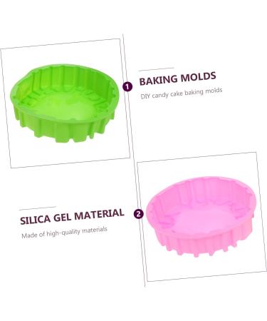 HOMSFOU 2pcs Happy Birthday Baking Pan Baking Tools Birthday Baking Molds Silicone Bread Rubber Cake Baking Pan Round Cake Pudding Molds Candy Nonstick Silica Gel Chocolate Stick to Bake - Buy Online on GoSupps.com