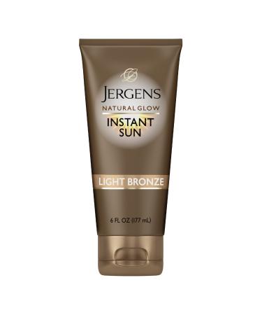 Jergens Natural Glow Instant Sun Tanning Moisturizer + Bronzer Lightweight Sunless Tanning for Natural-Looking Color Light Bronze 6 Oz Light Bronze 6 Oz (Pack of 1)