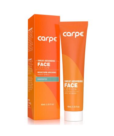 Carpe Sweat Absorbing Face - Helps Keep Your Face, Forehead, and Scalp Dry - Sweat Absorbing Gelled Lotion - Plus Oily Face Control - With Silica Microspheres and Jojoba Esters 1.35 Fl Oz (Pack of 1)