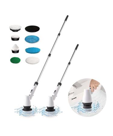 Shower Scrubber for Cleaning Electric Spin Cordless Electric Grout Scrubber Electric Adjustable Extension Handle Cleaning Brush for Shower Suitable for Bathroom Cleaning Etc.