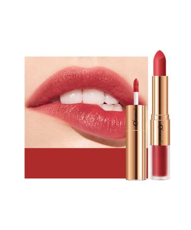 KUAILEGO ROSE GOLD 2 In 1 Matte Lipstick & Liquid Lipstick  Full Color Lip Gloss  Matte Finish  Nude  Long Wear Waterproof Velvet Lipstick (09)