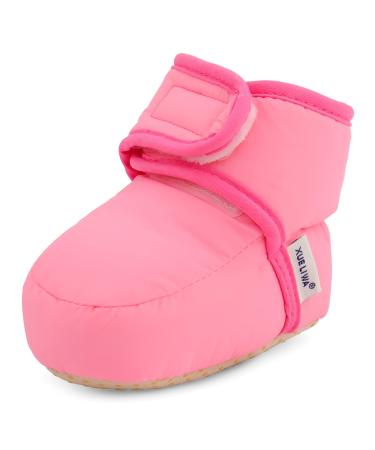 LACOFIA Baby Boys Girls Anti-Slip Soft Sole Winter Warm Slipper Boots Infant Crib Shoes 6-12 Months Pink - Buy Online on GoSupps.com