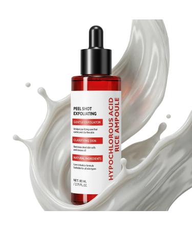 Hypochlorous Acid Rice Peel Shot | Gentle Exfoliating Serum for Pore Care Blackheads & Sebum Control | Rice Extract & Panthenol Hydrating Low-Irritation Suitable for All Skin Types 2.71 fl.oz Fragrance-Free 2.71 Fl Oz (P