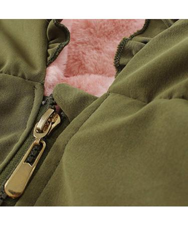 Famuka Infant Winter Baby Girls Coat Jacket - 3 Years, Green, Thick Fleece Lined, Ruffled Outwear - Buy Online on GoSupps.com