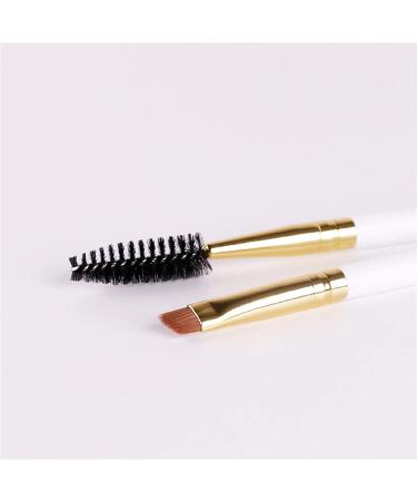 Docolor Duo Eyebrow Brush Set - Professional Eye Makeup Tool with Eyeshadow Brush and Spoolie Brush (5pcs White) - Buy Online on GoSupps.com
