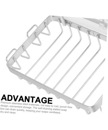 KONTONTY Nail-free Wall-mounted Soap Holder Soap Draining Holder Steel Bar Soap Dish Soap Rack Soap Dish Hooks Kitchen Sink Organizer Soap Drainer Container Storage Stainless Steel Travel - Buy Online on GoSupps.com