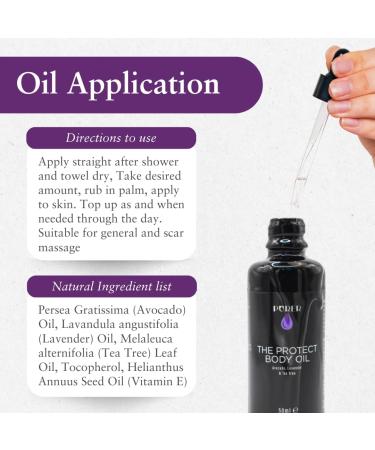 Purermama Protect Body Oil 50ml with Avocado Lavender Tea Tree & Vitamin E | Promotes Healing Collagen Boost Stress Relief Natural Minerals & Vitamins | Chemical-Free Cruelty-Free - 155g - Buy Online on GoSupps.com
