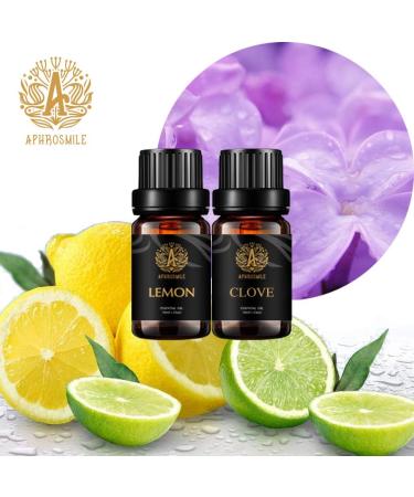 Aromatherapy Lemon Essential Oil Set for Diffuser 100% Pure Clove Essential Oil Fragrance Set for Humidifier 2x10ml 100% Pure Lemon Essential Oils Aromatherapy Clove Oils Set for Air Freshener - Buy Online on GoSupps.com