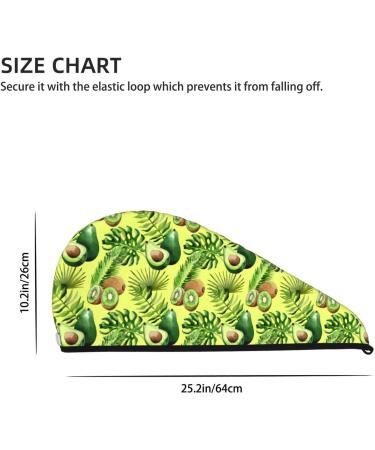 Hair Towel Wrap for Quick Drying | Button Towel Turban - Kiwi & Avocado Design - Buy Online on GoSupps.com