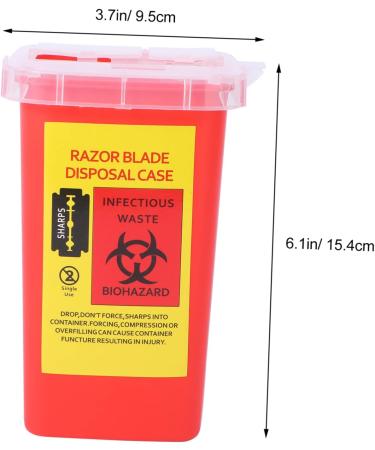 Angoily 4-Piece Hairdressing Blade Storage & Disposal Holder - Travel-Friendly Barbershop Waste Container for Sharp Objects - Red - Buy Online on GoSupps.com