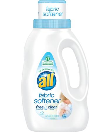all Concentrated Fabric Softener Liquid 40 Loads-Free & Clear-32 oz