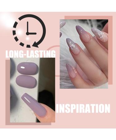 Jelly Gel Nail Polish Milky Purple Gel Nail Polish Long-Lasting Nude UV Gel Polish 10ml Nail Polish Pink Purple Gel for Nail Art DIY LED Soak-Off Nail Varnish for Women - Buy Online on GoSupps.com