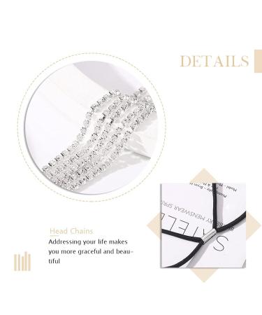 Rhinestone Forehead Bridal Headband - Elastic Crystal Hair Band for Women and Girls | JEAIRTS (Silver) - Buy Online on GoSupps.com
