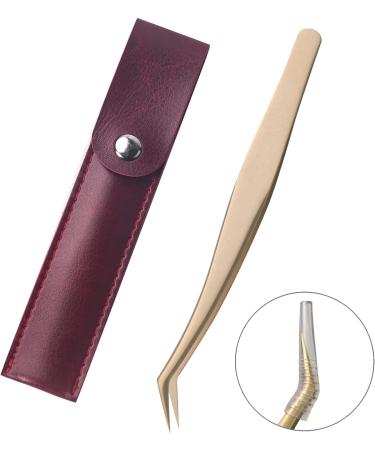 SGNEKOO Eyelash Extension Tweezers Set - Precision Kit for Volume & Individual Lashes - Slanted & Golden - Includes Storage Case - MS015-4 - Buy Online on GoSupps.com