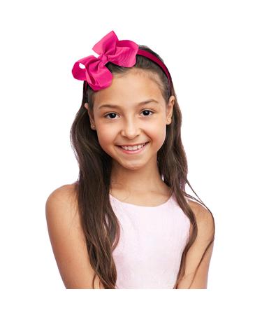 SIQUK 12-Piece Girls Headbands with Bow Ribbon - 4.5 Inch Grosgrain Bow Headbands in 12 Colors - Iridescent Hair Accessories - Buy Online on GoSupps.com