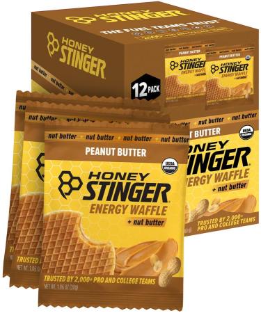 Honey Stinger Organic Peanut Butter Waffles - USDA Certified Kosher Natural Energy Snack Gluten-Free No Artificial Flavors or Preservatives Convenient Box of 12 for Athletic & Outdoor Use - Buy Online on GoSupps.com
