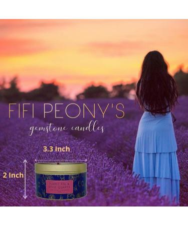 Fifi Peony Gemstone Candles - Juicy Pear & Vanilla Scent Malachite Infused 8oz Gold Tin Eco-Friendly Soy Wax with Wooden Wick - Buy Online on GoSupps.com