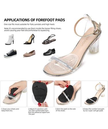 Premium Metatarsal Pads for Women | Silicone Foot Cushion Inserts for Pain Relief - Black & Transparent - Buy Online on GoSupps.com