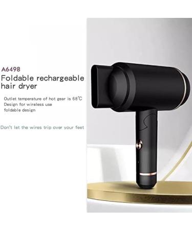 Wireless Rechargeable Hair Dryer Foldable Travel Hair Dryer Mini USB Hot/Cold Air Hair Dryer for Women Kids Camping Beaches Black Constructive23 - Buy Online on GoSupps.com