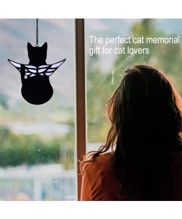 Angel Cat Memorial Ornaments Cat Suncatcher Window Hanging Pet Memorial Statue Cat Lovers Gifts Ornaments Pet Memorial Sympathy for Cat Lovers(Black) - Buy Online on GoSupps.com