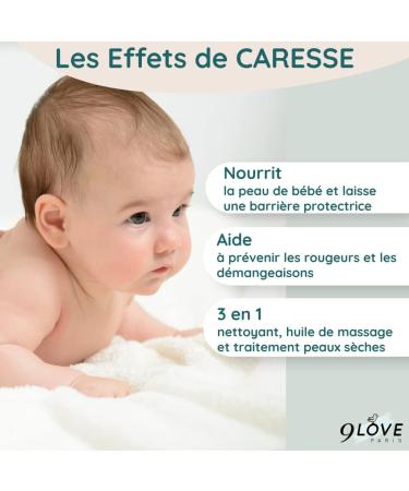 9LOVE - CARESSE - Baby massage oil - A soft envelope enriched with almond oats and calendula oats for a moment of tenderness with baby. 99.5% natural ingredients. - Buy Online on GoSupps.com