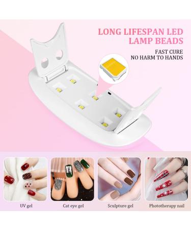 URAQT Mini Gel Nail Lamp - Portable 6W UV LED Gel Nail Dryer with USB, Professional Nail Art Tool for Gel Polish - Pink - Buy Online on GoSupps.com