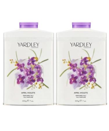 Yardley London April Violets Talc 2 Pack - Perfumed Talcum Powder for Women (2 x 200g) Fresh 200 g (Pack of 2) - Buy Online on GoSupps.com