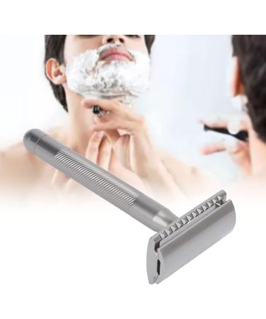 Portable Men's Safety Razor - Zinc Alloy Double Edge Razor with Brass Handle | Ideal Gift for Men (Silver) - Buy Online on GoSupps.com