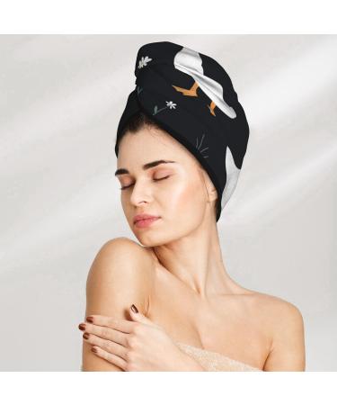 Microfiber Hair Drying Cap - Fast Drying Soft & Absorbent Towel Wrap for Curly Long & Thick Hair | Fashionable Goose Hair Towel with Button - Buy Online on GoSupps.com