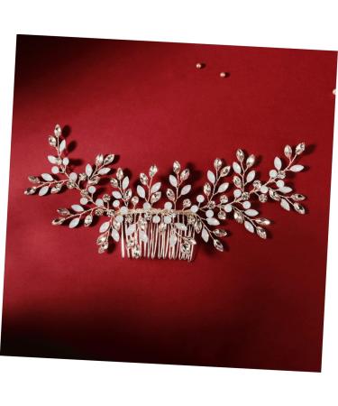FRCOLOR Bridal Hair Comb Bridal Hair Clip Leaf Hair Comb Crystal Hair Comb Wedding Side Headpiece Leaf Crystal Comb Bridal Hair Accessory Tiara Wedding Dress Bride Hair Accessories - Buy Online on GoSupps.com