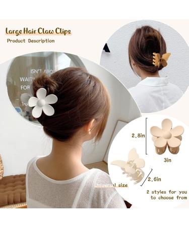 8 Pcs Butterfly Flower Claw Clips & Spiral Hair Ties Set for Women and Girls - Buy Online on GoSupps.com