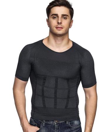 Odoland Men's Slimming Shirt 3-Pack - Thermal Compression Base Layer for Slim Muscle - White/Grey/Black, Large - Buy Online on GoSupps.com