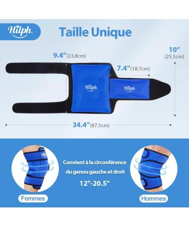 Buy Hilph Big Knee Cooling Cuff & Ovid Cooling Pad - Best Knee Cooling Compress for Swelling & Recovery | Perfect for Knee Replacement - Blue - Buy Online on GoSupps.com