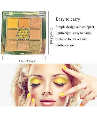 Yeweian Glitter Matte Eyeshadow Palette - 9 Color Shimmer Yellow & Brown Makeup Palette - Buy Online on GoSupps.com
