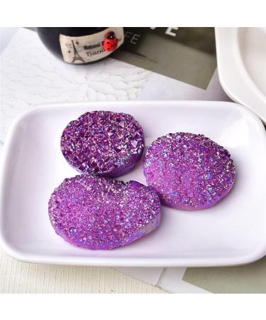 Natural Crystal Natural Quartz Cluster Electroplate Purple Raw Health Stone Crystal Point Rock Specimen Home Decor Souvenir 1pcs Cluster Electroplate - Buy Online on GoSupps.com