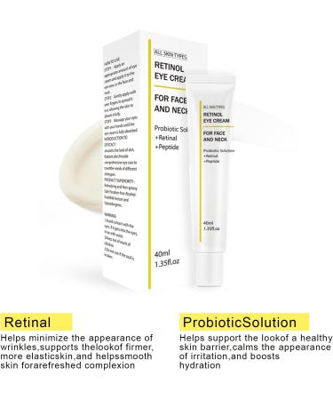  KOSLEOW 2 PCS Anti-Wrinkle Eye Contour Cream with Retinal Probiotics and 5% Caffeine Intense Moisturizer to Reduce Dark Circles Puffiness and Fine Lines 40ml - Buy Online on GoSupps.com