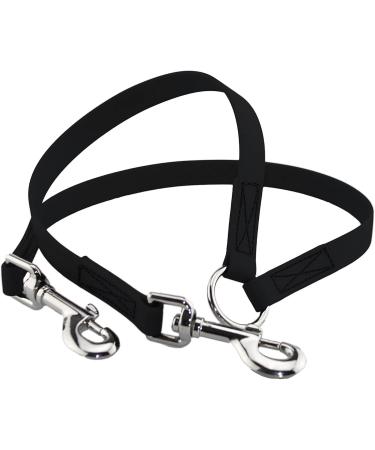 BioThane Dog Coupling Leash - 0.5m Black Selectable Width for Two Dogs - Durable & Stylish - Buy Online on GoSupps.com