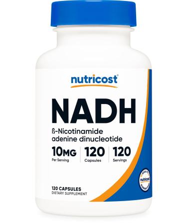 Nutricost NADH 10mg Per Serving 120 Capsules - B-Nicotinamide Adenine Dinucleotide Vegan Gluten-Free