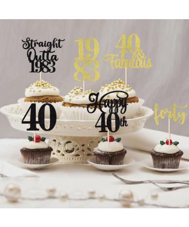 40th Birthday Cupcake Toppers Straight Outta 1983 Cupcake Toppers Happy 40th Birthday Decoration 40 Fabulous Decoration 40th Wedding Anniversary /Straight Outta 1983 Cupcake Topper (Black gold1) - Buy Online on GoSupps.com
