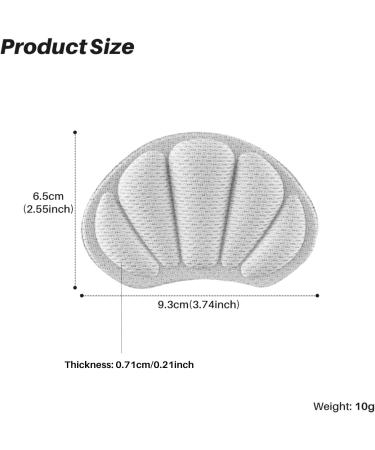CheeryMagic 2 Pair Heel Cushion Inserts - Grey, Self-Adhesive Blister Protectors for Men and Women - Buy Online on GoSupps.com