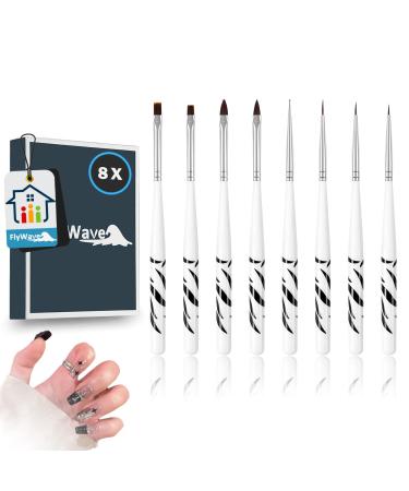 Flywave gel brush for nails 8 pieces acrylic brush for nails specialist brush for gelails gel nails brush for nail painting draw tools - Buy Online on GoSupps.com