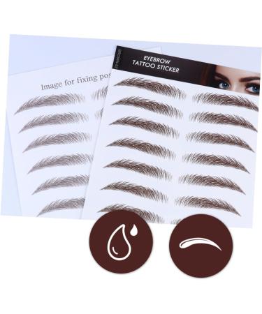 VINTORKY 4pcs Eyebrow Stickers False Eyebrows for Women Eyebrow Makeup Artificial Eyebrow 3d Cosmetic Make up 21x15cm Brown - Buy Online on GoSupps.com