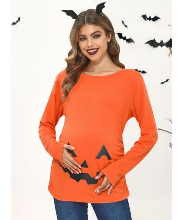 G and PL Halloween Women's Long Sleeve Maternity Costume Top - Funny XL Orange Pumpkin Design - S-XXL Sizes Available - Buy Online on GoSupps.com