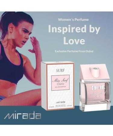 MIRADA Miss Surf Ch rie Women's Eau de Parfum (EDP) 3.4 FL. Oz (100ml) Women s Perfume with Notes of Strawberry Mandarin Orange Jasmine Rose Patchouli Sandalwood Amber Oakmoss Vetiver - Buy Online on GoSupps.com