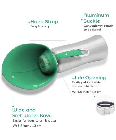Buy Lumoleaf 800ml Portable Dog Water Bottle - Stainless Steel Travel Accessory for Hiking & Camping (Green) - Buy Online on GoSupps.com