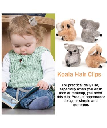 8-Piece Koala Stuffed Animal Clips Set - Small Koala Clip for Women's Hair & Pencil Hugger for Girls - Brown & Grey - Buy Online on GoSupps.com